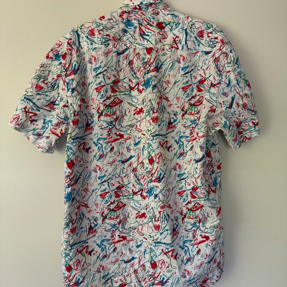 RARE SATURDAYS SURF NYC Shirt Men XL Gordon Harrison Hull Button Up Scribble - Picture 2 of 6
